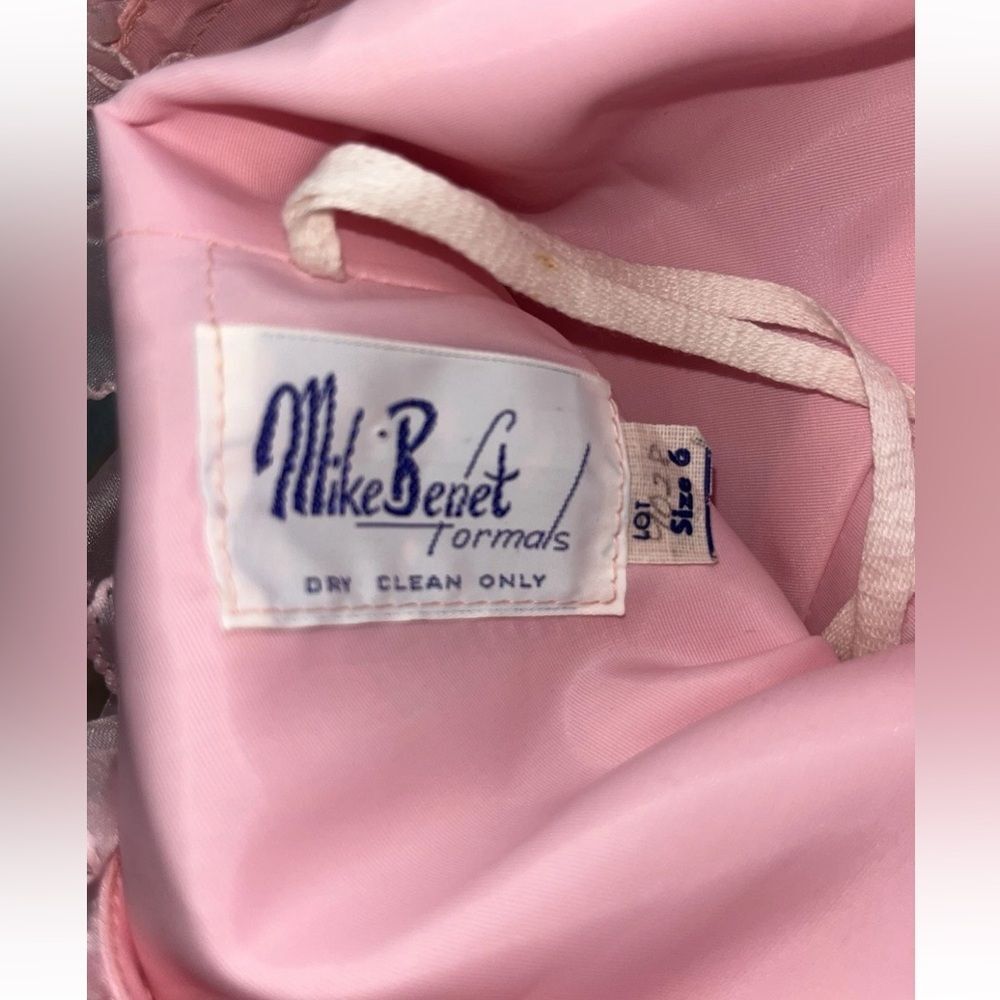 Vintage 1950s-1960s Era Mike Benet Dress Pink Ballgown 6 - Picture 13 of 14